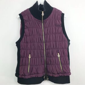 Calvin Klein Burgundy Black Gold Gathered Performance Stretch Vest